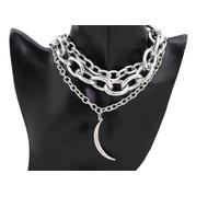 Donna Sofisticati Metallo Argento Catena Maglie Bavaglino Moda Collana Pendenti