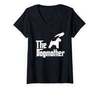 Donna Soft Coated Wheaton Terrier Dog Mom The Dogmother Funny Dogs Maglietta con Collo a V