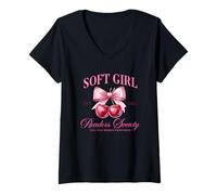 Donna Soft Girl Readers Society Tè E Libri Maglietta con Collo a V