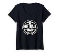 Donna Softball Dad Maglietta con Collo a V