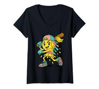 Donna Softball Drip Queen - Ice Cream Style Youth Game Day Girls Maglietta con Collo a V