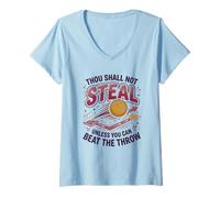 Donna Softball Player Base Rubare Ragazze Softball Catcher Maglietta con Collo a V