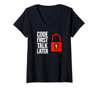 Donna Software Developer Code First Talk Later Maglietta con Collo a V