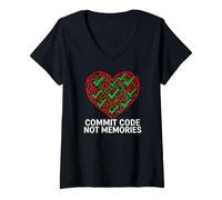 Donna Software Engineer Commit Code Not Memories Maglietta con Collo a V