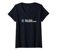 Donna Solana Foundation Logo Crypto Maglietta con Collo a V