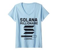 Donna Solana Millionaire Caricamento Maglietta con Collo a V