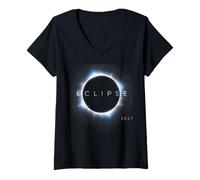 Donna Solar Eclipse Shirt Total Solar Eclipse August 2027 Totality Maglietta con Collo a V