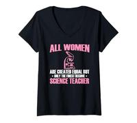 Donna Solo Le Migliori Donne Sono Insegnanti di Scienze Maglietta con Collo a V