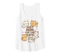 Donna Solo Qui per i Gatti Kawaii Kawaii Kitten Lover Funny Cat Mamma Dad Canotta