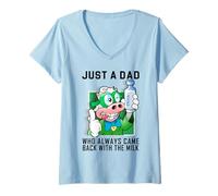 Donna Solo Un papà Che tornava Sempre con Il Latte Maglietta con Collo a V