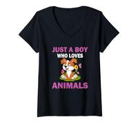 Donna Solo Un Ragazzo Che AMA Gli Animali Ragazzi Maglietta con Collo a V