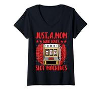 Donna Solo una mamma che ama le slot machine Maglietta con Collo a V