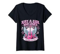 Donna Solo Una Ragazza Che AMA i concerti Simpatiche Fan dei concerti Rock da Donna Maglietta con Collo a V