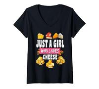 Donna Solo una ragazza che ama il formaggio di formaggio per Maglietta con Collo a V