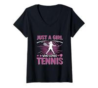 Donna Solo Una Ragazza Che AMA Il Tennis Maglietta con Collo a V