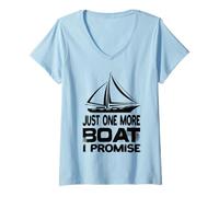Donna Solo Un'Altra Barca Lo prometto Sailboat Sailing Captain Sailor Maglietta con Collo a V