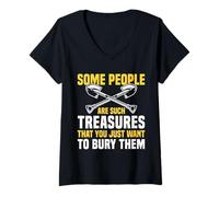 Donna Some People Are Such Treasures Funny Sarcasm Maglietta con Collo a V