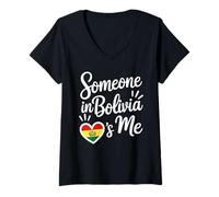 Donna Someone in Bolivia Loves Me Bolivian Maglietta con Collo a V