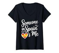 Donna Someone in Spain Loves Me Spanish Maglietta con Collo a V