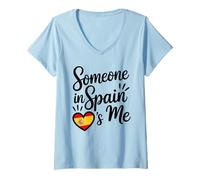 Donna Someone in Spain Loves Me Spanish Maglietta con Collo a V