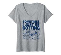 Donna Sometimes I Just Be Rotting Possum Divertente Retro Meme Vintage Maglietta con Collo a V