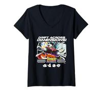 Donna Sonic Racing CrossWorlds - Gruppo Drift Maglietta con Collo a V