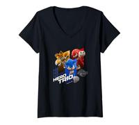 Donna Sonic The Hedgehog: Movie 172 Maglietta con Collo a V
