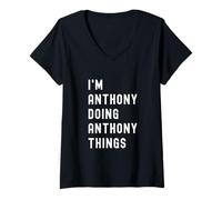 Donna Sono Anthony Que Fa Cose di Anthony Maglietta con Collo a V