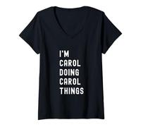 Donna Sono Carol Que Fa Cose di Carol Maglietta con Collo a V