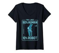 Donna Sono Come 90% Umano 10% Robot Bionic Maglietta con Collo a V