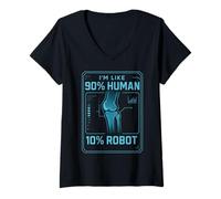 Donna Sono Come 90% Umano 10% Robot Bionic Maglietta con Collo a V