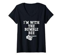 Donna Sono con Le Coppie abbinate da Bumble Bee Point Halloween Maglietta con Collo a V