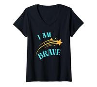 Donna Sono Coraggioso Presente per Il Bravery Maglietta con Collo a V