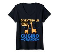 Donna Sono diventato grande cugino 2022 Giraffa Maglietta con Collo a V