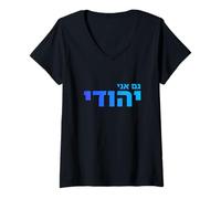 Donna Sono ebraico ebraico Identità Orgoglio Ebraico Patrimonio Ebraico Israele Art Maglietta con Collo a V