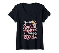 Donna Sono la Sorella Maggiore io Faccio Le Regole Maglietta con Collo a V