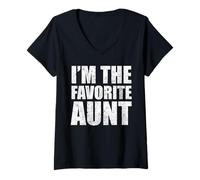 Donna Sono la Zia Preferita, Zia Sorella Divertente e sarcastica Maglietta con Collo a V