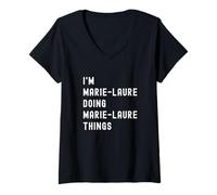 Donna Sono Marie-Laure Que Fa Cose di Marie-Laure Maglietta con Collo a V