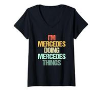 Donna Sono Mercedes Fare Mercedes Cose -Fun Dire Nome Mercedes Maglietta con Collo a V