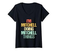 Donna Sono Mitchell che fa le cose di Mitchell -Fun Dire Nome Mitchell Maglietta con Collo a V