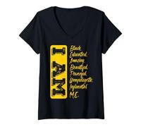 Donna Sono Nero Mese della Storia Mese Strong Educated African Maglietta con Collo a V