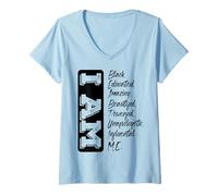 Donna Sono Nero Mese della Storia Mese Strong Educated Proud Black Maglietta con Collo a V