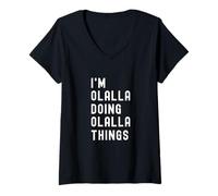 Donna Sono Olalla Que Fa Cose di Olalla Maglietta con Collo a V