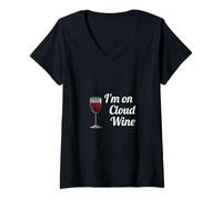 Donna Sono On Cloud Wine Maglietta con Collo a V