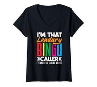 Donna Sono quel leggendario Bingo Caller Bingo Giocatore Maglietta con Collo a V
