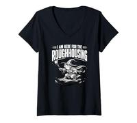 Donna Sono Qui per Il Mago della Rana rozza in Volo Magico Maglietta con Collo a V