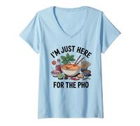 Donna Sono Qui Solo per Il Pho Maglietta con Collo a V