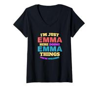 Donna Sono Solo Emma Che Fa Emma Cose Che Sei Il Benvenuto Maglietta con Collo a V