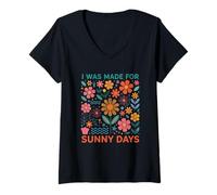 Donna Sono stato fatto per gli amanti dei fiori Sunny Days Maglietta con Collo a V