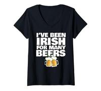 Donna Sono Stato Irlandese per Molte Birre Maglietta con Collo a V